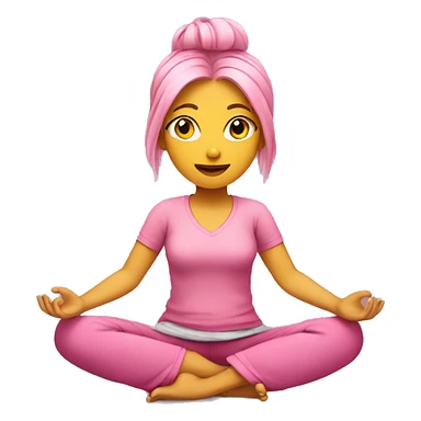 girl in pink clothes with yellow hair sits in lotus position sticker