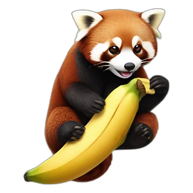 red panda with banana sticker