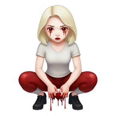 Blood naked girl squatting sfw sticker
