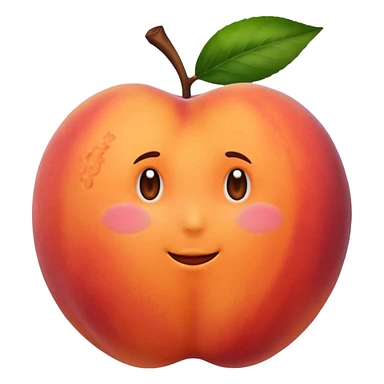 Peach with hand print on  sticker