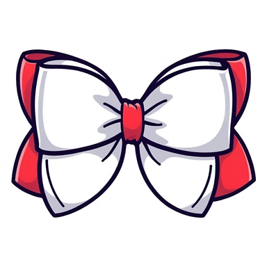 colorful ribbon hair bow sticker