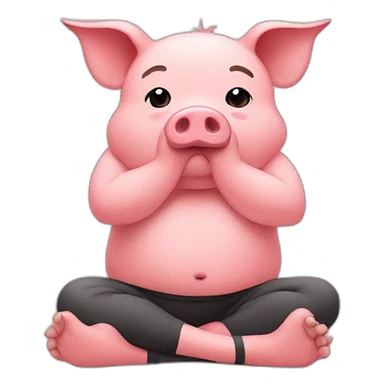 pig yoga sticker