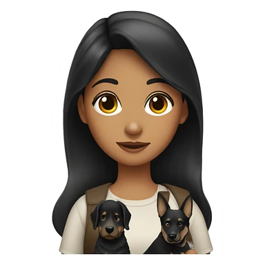 Dark hair girl with German shepherd  sticker