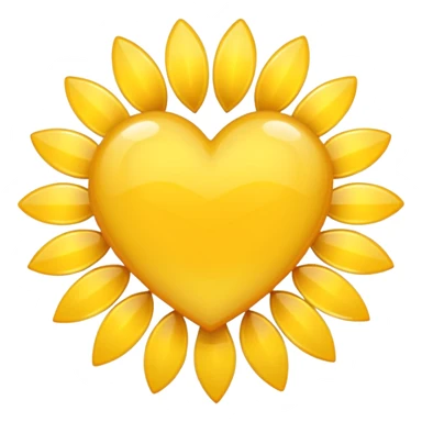 yellow heart with a sunburst center sticker