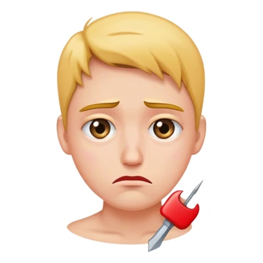 sad fcace with nail sticker