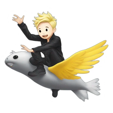 rap monster flying on suga sticker