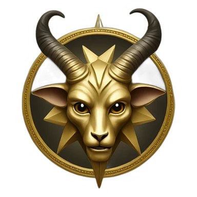 Gold Baphomet star sticker