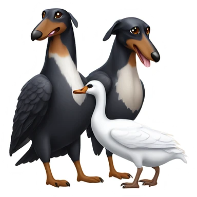  bird swan with doberman couple sticker