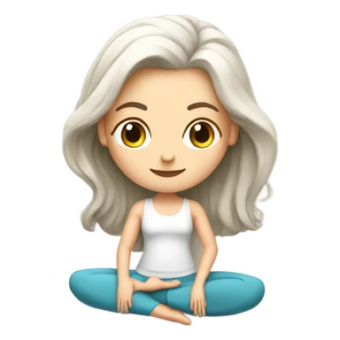 yoga white girl sticker