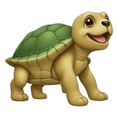 Tortue sur un chien sticker