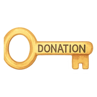 watercolor style key for donation case sticker