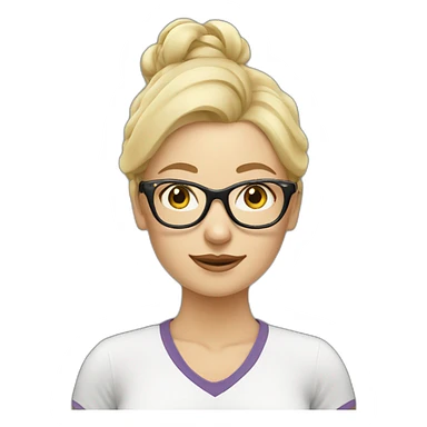 Blonde lady doing yoga wearing glasses  sticker