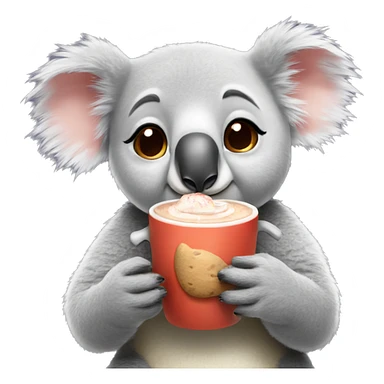 Koala drinking hot cocoa sticker