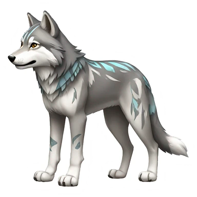 GreyWolf With Tribal Markings Full Body sticker