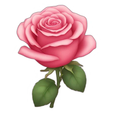 Rose with cute emoji sticker