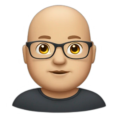 Chubby bald guy with glasses sticker