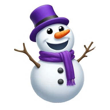 Snowman with purple hat sticker