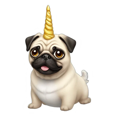 pug unicorn sticker