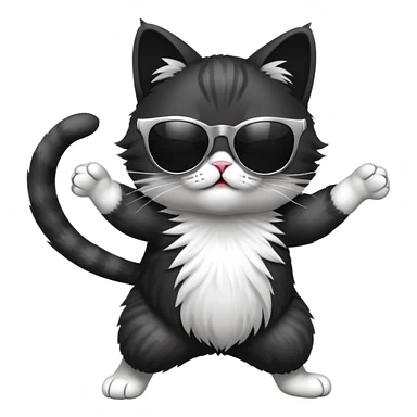 Cat with sunglasses dancing sticker