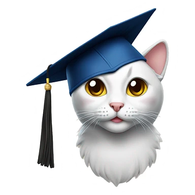cat in a graduation hat sticker