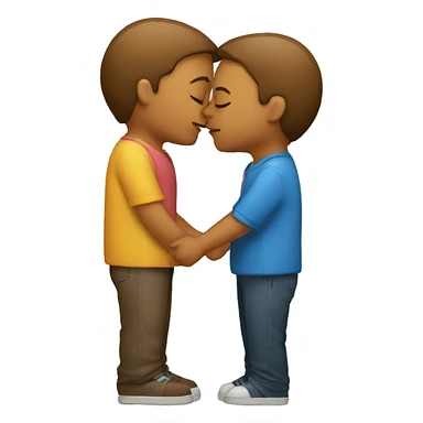 three people kissing sticker