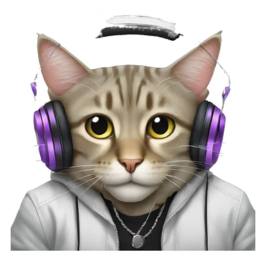 dj cat sticker