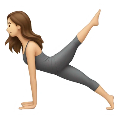 a woman with brown long hair making pilates exercises sticker