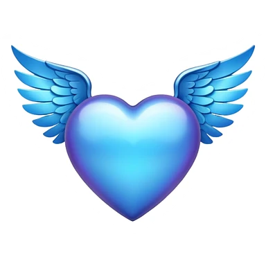 blue heart with wings sticker