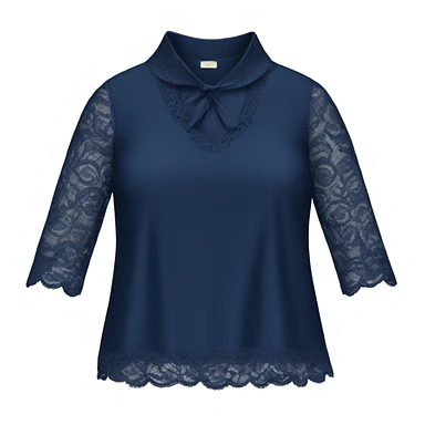  Navy blue top with lace sticker