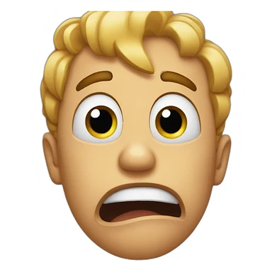 Emoji rolling his eyes and gasping in despair  sticker