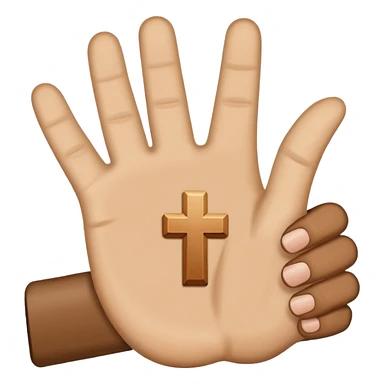 hand holding a sign "amen" sticker