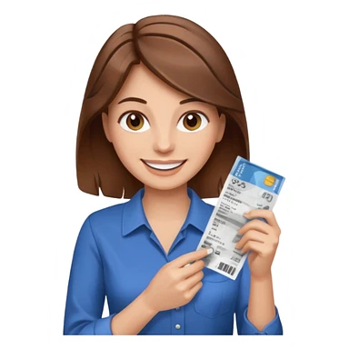 lady brown hair happy cashback sticker