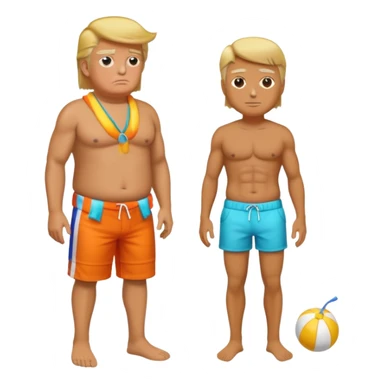 full body Trump standing in beach outfit sticker