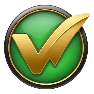 right check mark with golden and green colours sticker