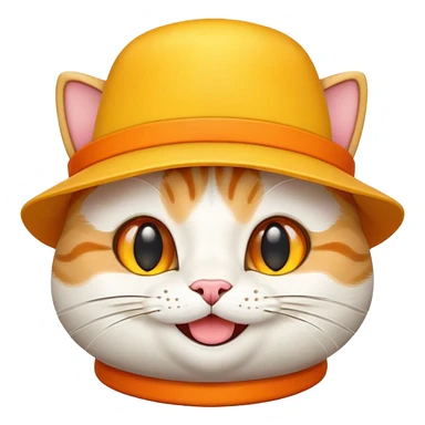 Cheese cat wearing a yellow hat sticker