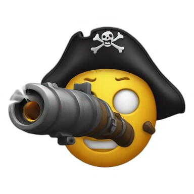 A pirate shooting cannonball sticker