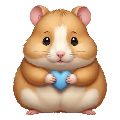 Cute chubby cartoon-style hamster blushing heavily, shy expression, as if looking at crush. Painterly shading, white background, sticker-style illustration sticker