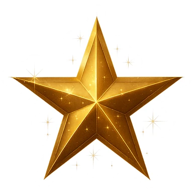 sparkling star, luxurious and bold, no background sticker