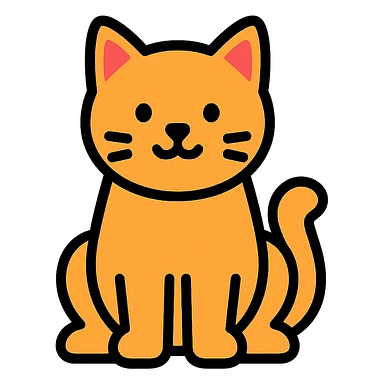 colored cat icon sticker
