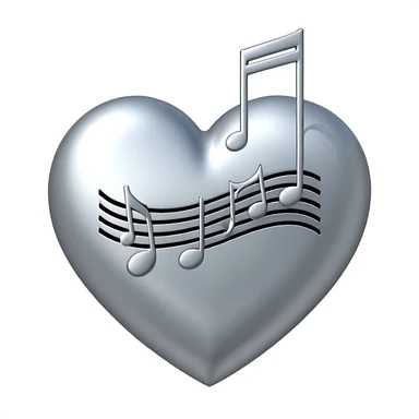 music themed heart sticker