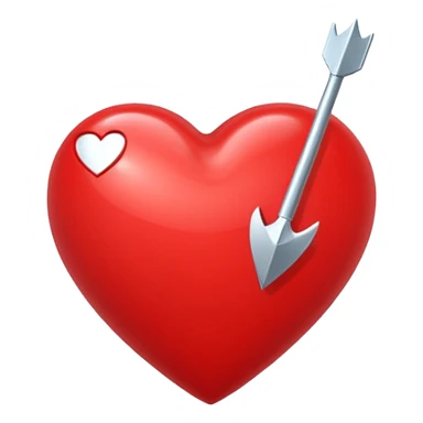 Red heart with an arrow through it  sticker
