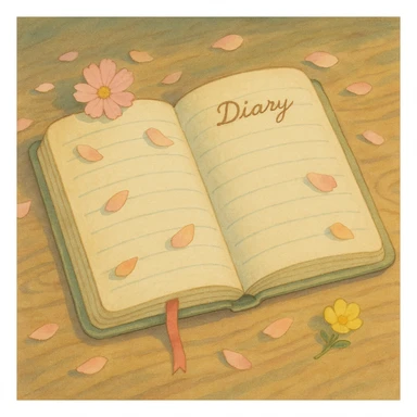 a diary, soft and whimsical, gentle colors sticker