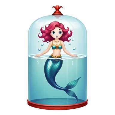 Vintage circus mermaid submerged in water tank sticker