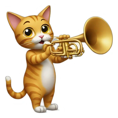 Cat playing trumpet sticker