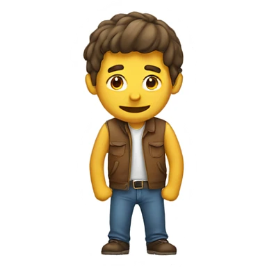 a guy bending emoji sticker