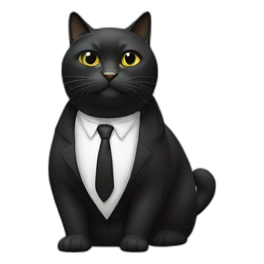 chat gros noir et blanc sticker