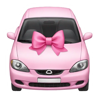 Car with a pink bow sticker