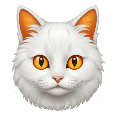 white cat with slightly orange and yellow eyes sticker