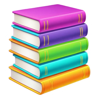 neon stack of books sticker