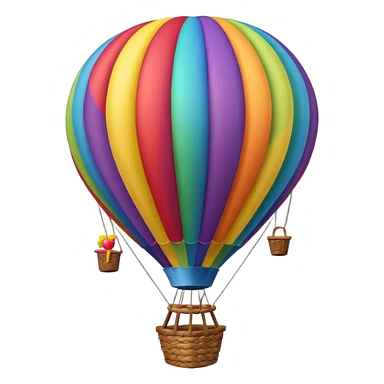 hot air balloon Rainbow colors spiral pattern sticker